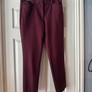 Chic Burgundy Slim Ankle Pants